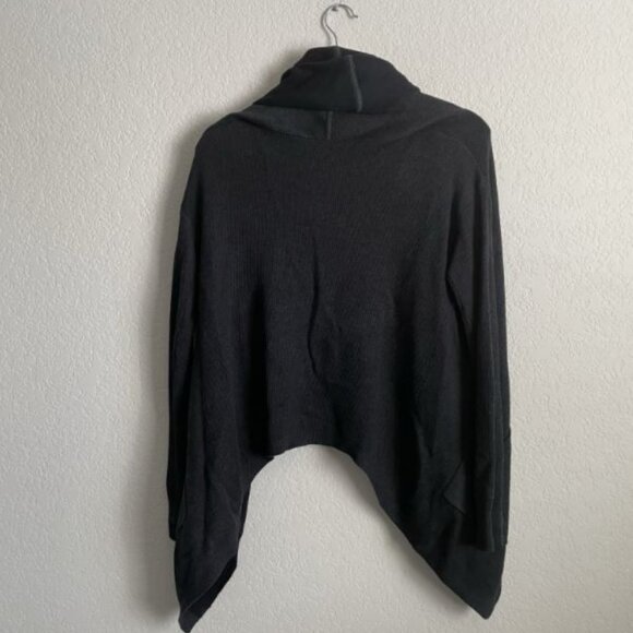 Lululemon Cardigan Womens Cabin Yogi Wrap Gray Black Pockets Hooded Thumb Holes - Picture 3 of 9